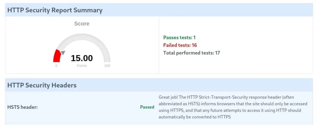 IIS Security: HTTP Header Test